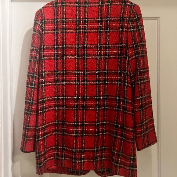 Plaid Blazer with Gold Buttons - Picture 3 of 4